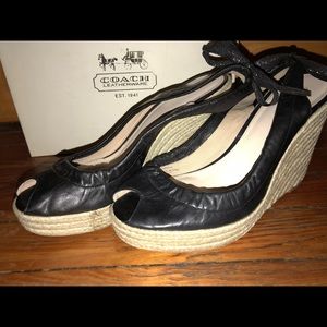 👠 Coach peep toe espadrille